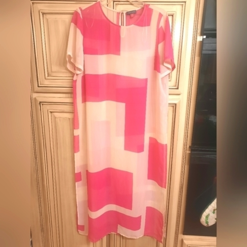 Vince Camuto‎ Pink White Cover-up Swimwear - MEDIUM
